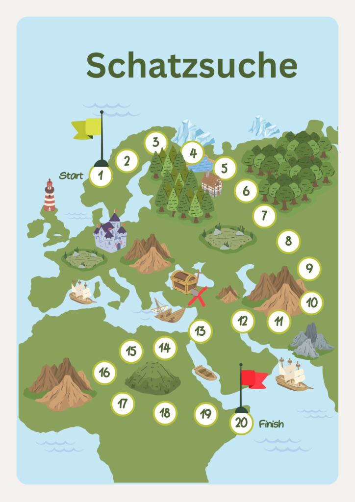 Landkarte für Schatzsuche